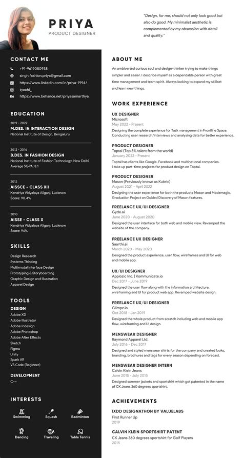 Resume On Behance