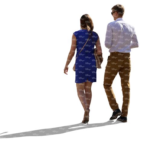 Neatly Dressed Backlit Couple Walking Side By Side Vishopper