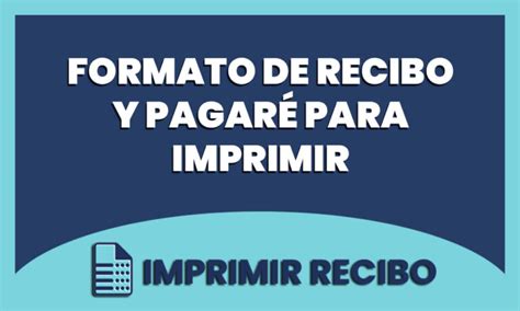 Formato De Recibo Y Pagare Para Imprimir Diferentes Modelos Images