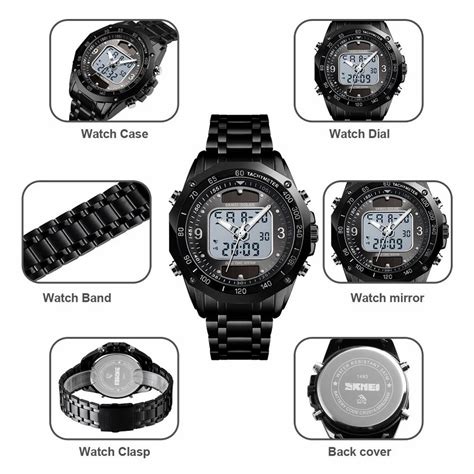 Casual Wear Silver Black Skmei Analog Digital Watch Model Name Number