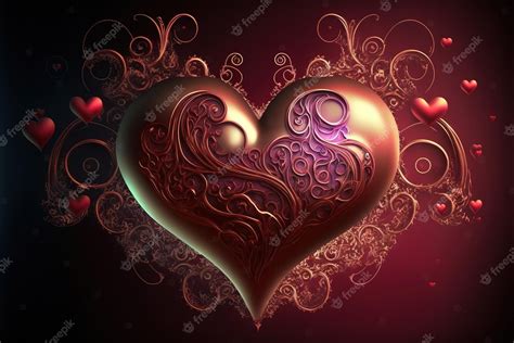 Premium Photo | Valentine love heart romance wallpaper art background