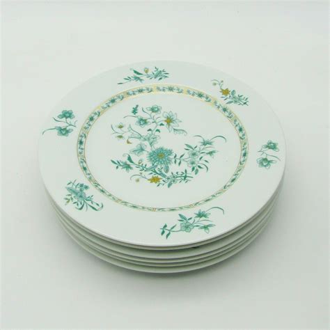 Limoges Bernardaud 6 assiettes plates porcelaine fleurs Pékin