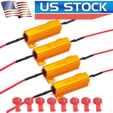 4X 50W 6ohm Load Resistors For Fix LED Bulb Fast Hyper Flash Turn