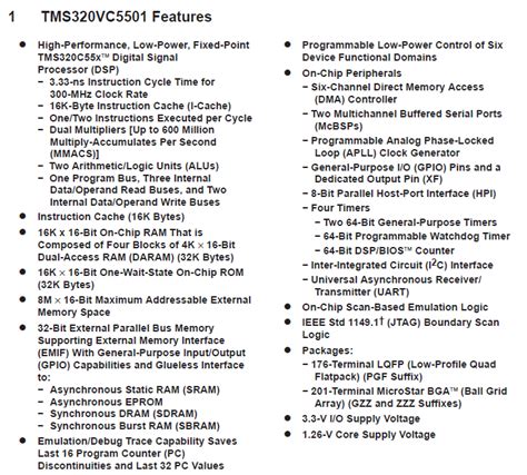 Tms320vc5501定点数字信号处理器详细英文原版资料概述 电子电路图电子技术资料网站