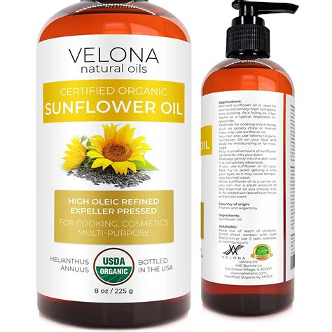 Amazon Velona Usda Certified Organic Sunflower Oil Oz