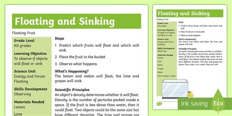 Floating Fruit Science Experiment L Insegnante Ha Fatto