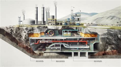 Detailed Cutaway Illustration Of An Industrial Facility With