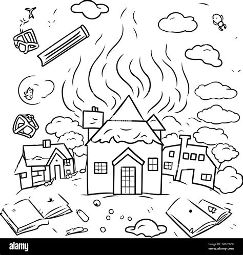 Burning House Stock Vector Images Alamy