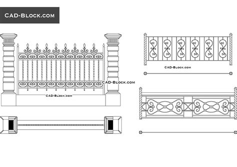 Wrought Iron Fences Detail Elevation D View Autocad File Hot Sex Picture