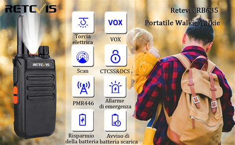 Retevis Rb Walkie Talki Pmr Ricetrasmittente Portatile