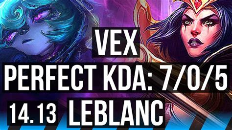 VEX Vs LEBLANC MID 7 0 5 Quadra Rank 7 Vex Godlike EUW