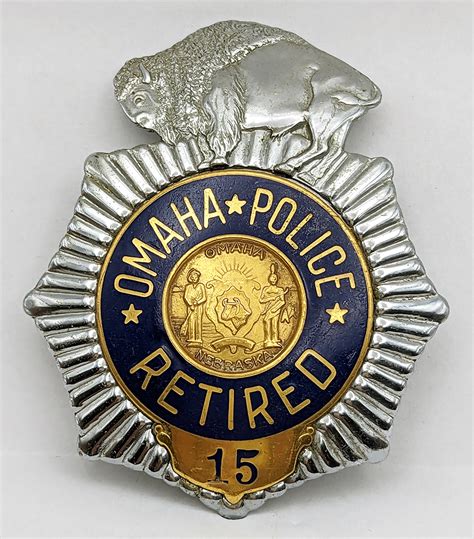 Beautiful And Large Early 1950s Omaha Ne Retired Police Officer Badge Low