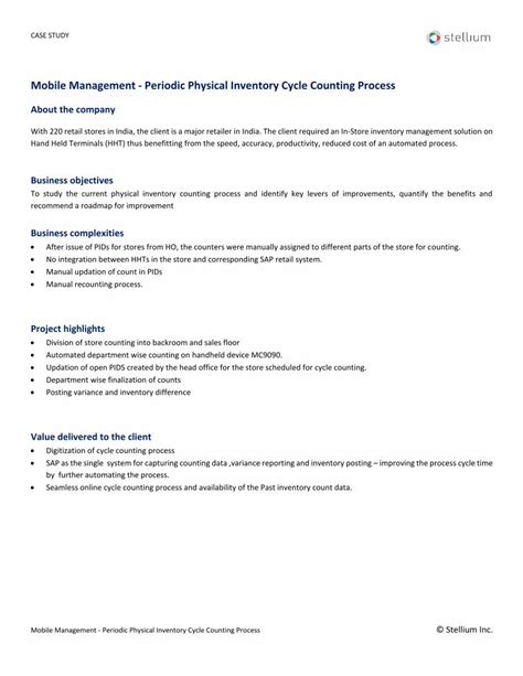 PDF Mobile Management Periodic Physical Inventory Cycle