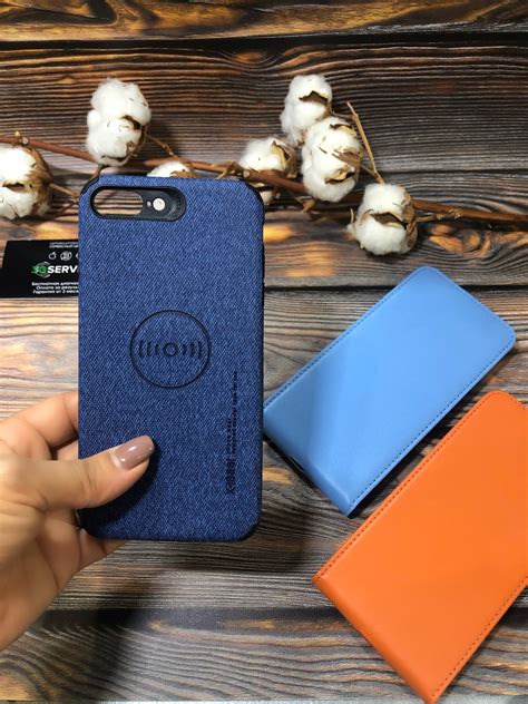 Купить Чехол iPhone 7 Plus, 8 Plus текстильный с магнитом (синий) в ...