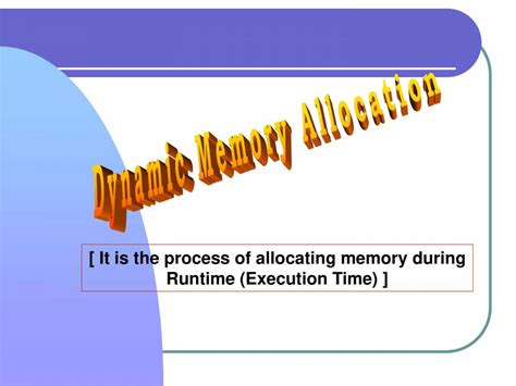 Dynamic Memory Allocation In C Powerpoint Slides Learnpick India