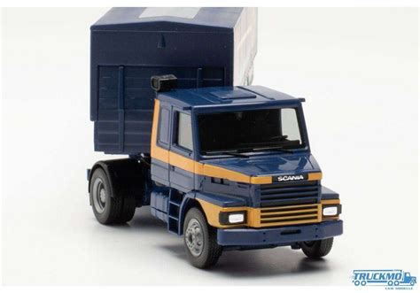 Herpa ASG Scania Hauber Flatbed Tarpaulin Semitrailer 317061 TRUCKMO