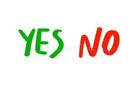 Yes And No Hand Lettering Vector Illustration Stock Vector