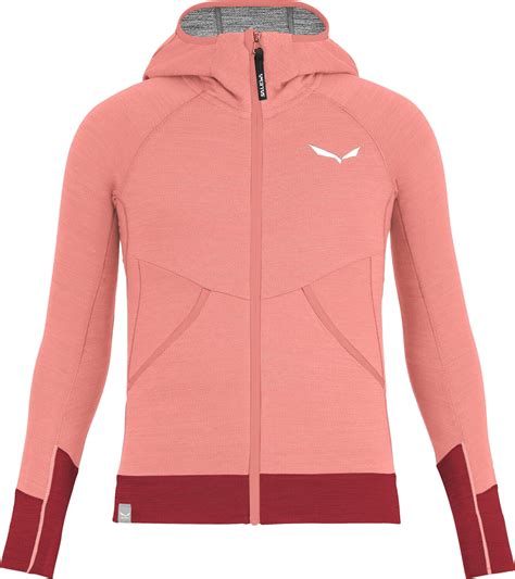 Salewa Puez Hybrid Polarlite Full Zip M Dchen Kapuzenjacke Lantana Pink