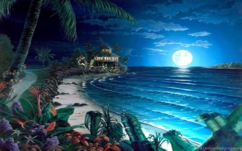 Moon Night Ocean Wallpapers - Top Free Moon Night Ocean Backgrounds - WallpaperAccess