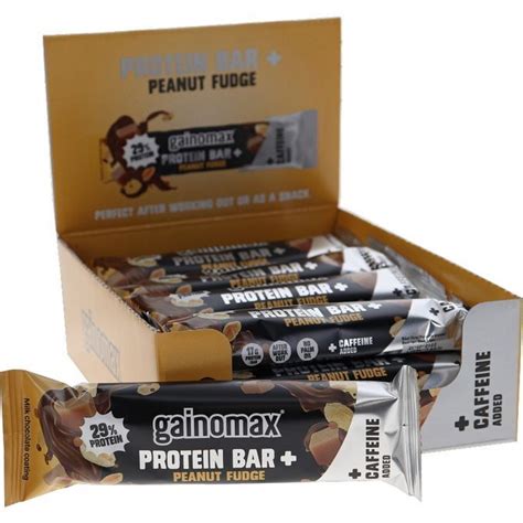 15 Pak Gainomax Proteinbar Peanut Fudge Tilbud Hos Motatos