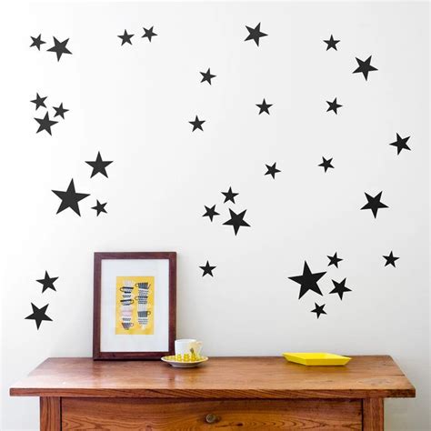 JJRUI 21Colors Stars Vinyl Girls Bedroom Wall Decals Stickers Gold ...