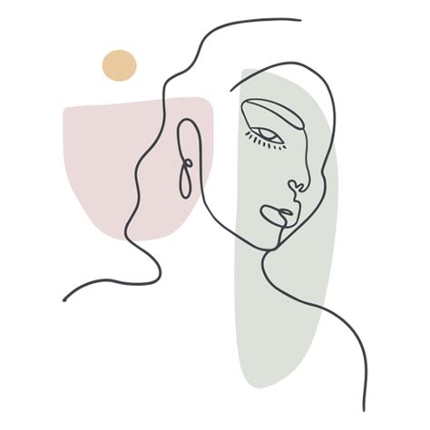 Diseño Png Y Svg De Línea Continua De Retrato De Mujer Para Camisetas