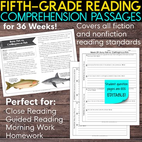 5th Grade Daily Reading Spiral Review • Teacher Thrive