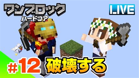 【マイクラ】12 いろいろ破壊しながら素材集めするライブ ハードコアワンブロック！ マイクラ（minecraft）動画まとめ