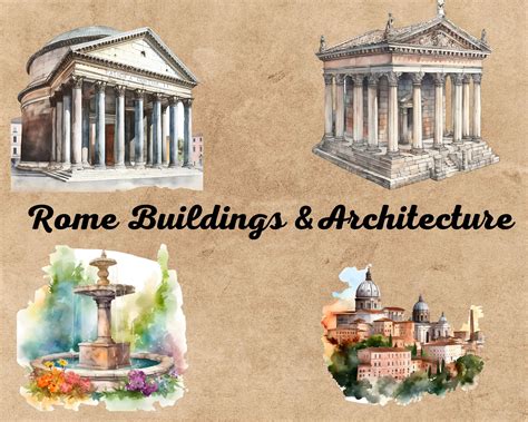 Ancient Rome Watercolor Clipart Ancient Rome Clipart Set Ancient Rome