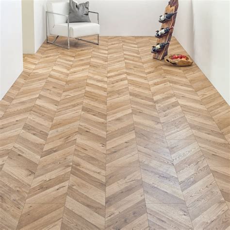 Liberty Floors Chevron Parquet 8mm Natural Oak Embossed Laminate Flooring (8192) | Leader Floors