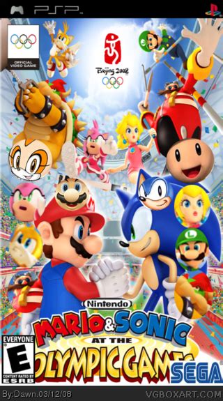 Mario And Sonic At The Olympic Games Psp Box Art Cover By Dawn