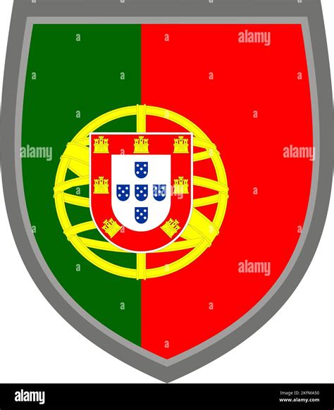 Shield With The Colors Of Portugal Flag Original Rgb Color Icon Portuguese Shield Cut Out