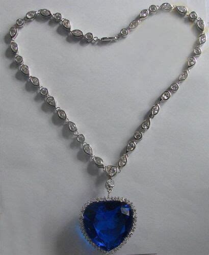 Titanic Heart Of The Ocean Necklace Lab Created Blue Sapphire Solid