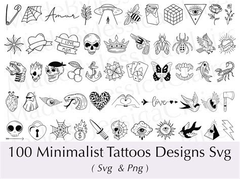 Minimalist Tattoo SVG and PNG Tattoos Svg Doodles SVG Cut File Stencil ...