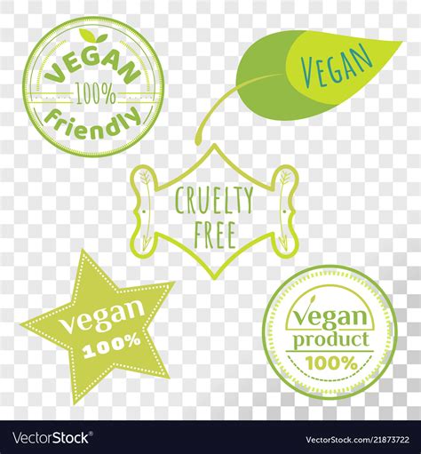 Vegan Free Labels Collection Isolated On Vector Image