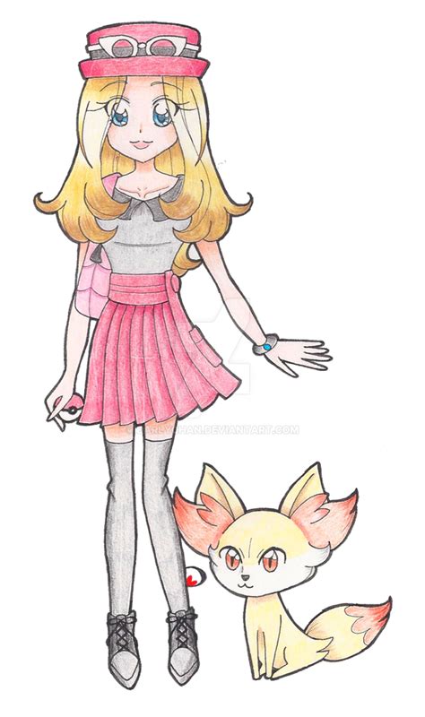 Serena And Fennekin by darlychan on DeviantArt