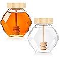 Amazon Umigy Pcs Oz Glass Honey Dispenser With Wooden Spiral