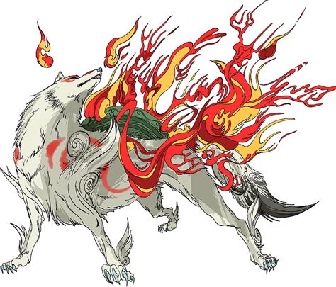 Flames Fire Okami Amaterasu Wolves High Quality High Definition Baby