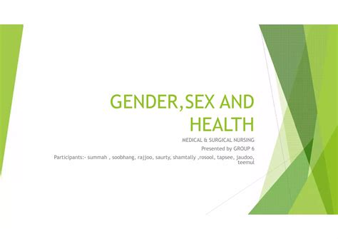Gender Sex And Health Summah PDF
