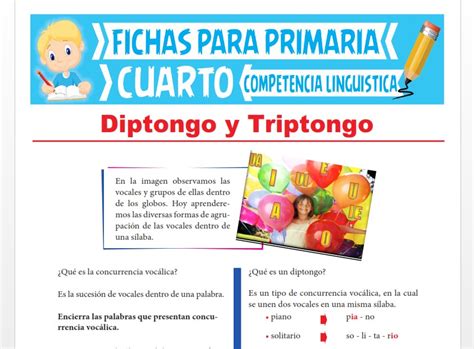 Diptongo Y Triptongo Para Cuarto Grado De Primaria