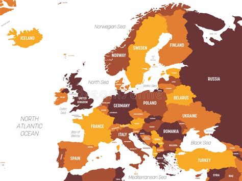 Europas Karta En Detaljerad Politisk Karta Ver Den Europeiska