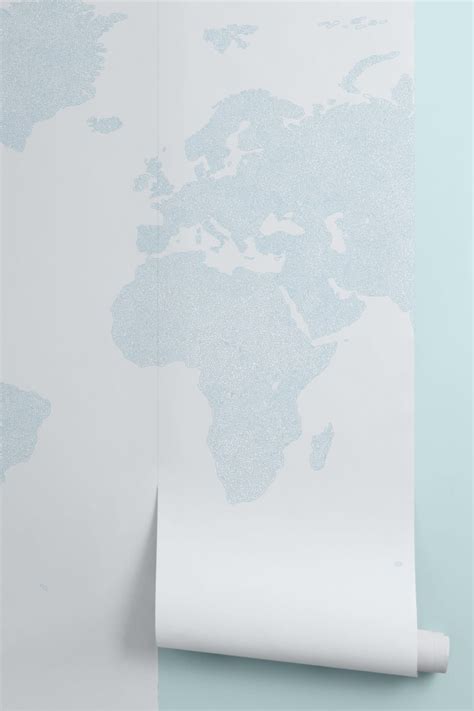 Blue Abstract Vector World Map Wallpaper Mural - Hovia | Hovia