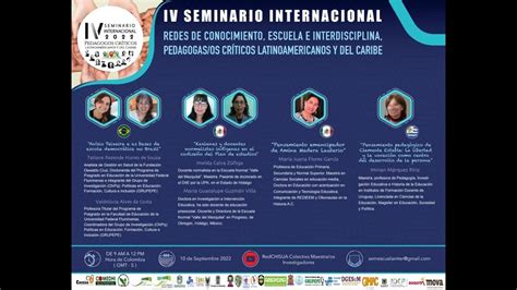 Iv Seminario Internacional De Conocimiento Escuela E Interdisciplina