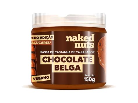 Pasta Naked Nuts Castanha de caju sabor chocolate belga Grão Nutri