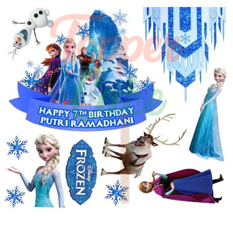 Jual Topper Cake Frozen Gratis Tambah Nama Usia Foto Hiasan Kue