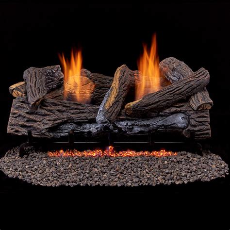 Duluth Forge 28 In Ventless Natural Gas Log Set In Split Red Oak With Manual Control 210067