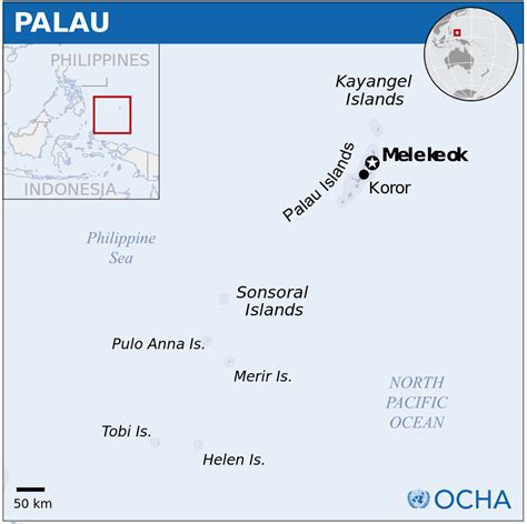 Palau Map and Palau Satellite Image