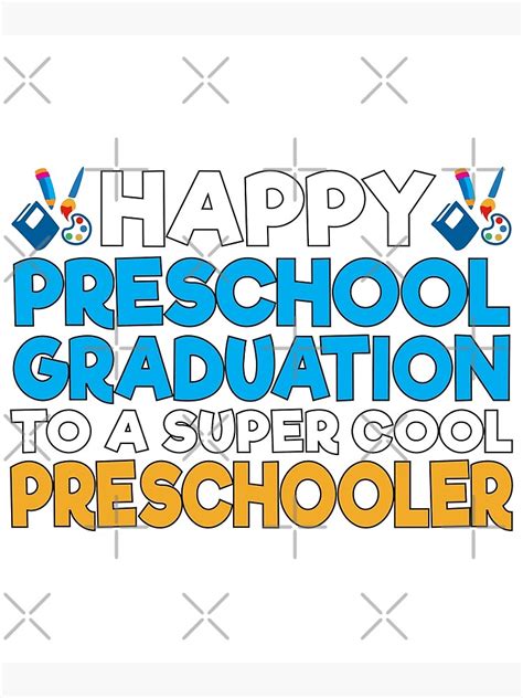 Happy Preschool Graduation Poster By Vetasue Redbubble