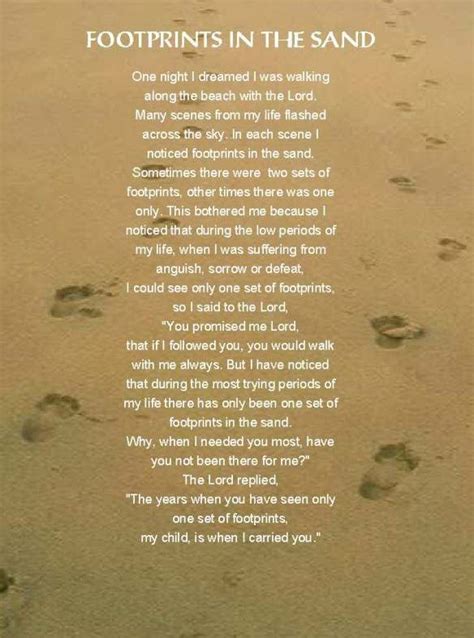 Morning Devotional Footprints In The Sand Real Meaning Footprints In