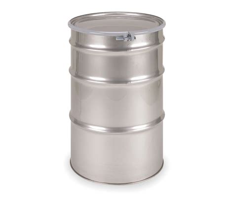 Skolnik Open Head Heavy Duty 55 Gallon Stainless Steel Drum